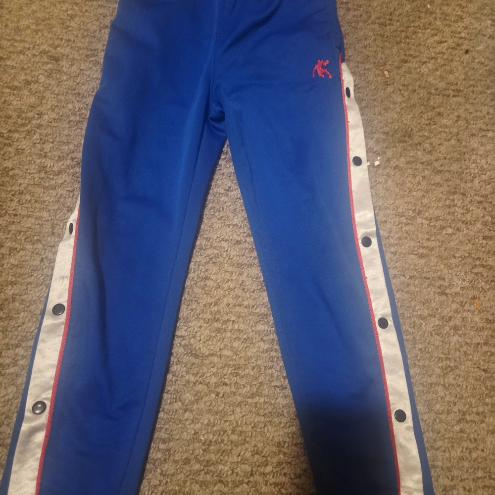 And1 Blue Kids Joggers with White and Red Trim
